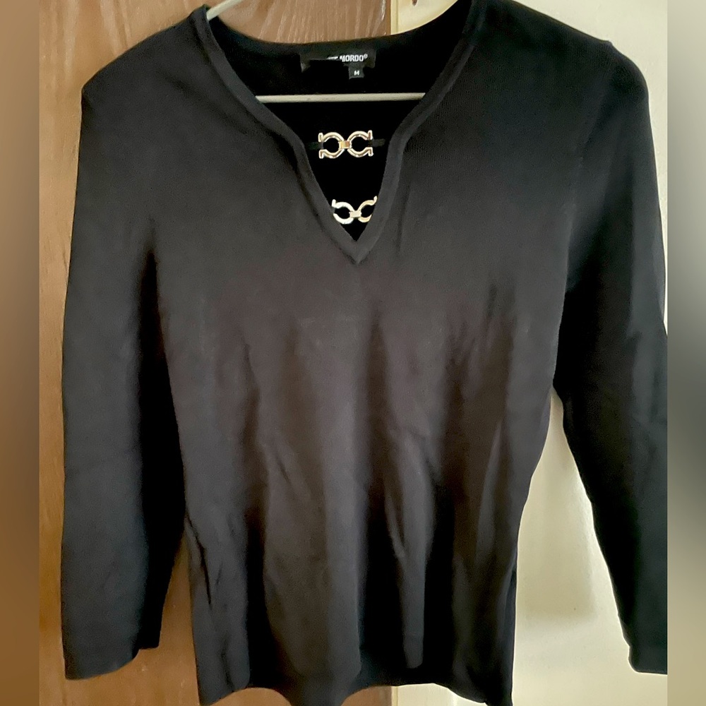Colette Mordo knitted top in black size M with fun silver details